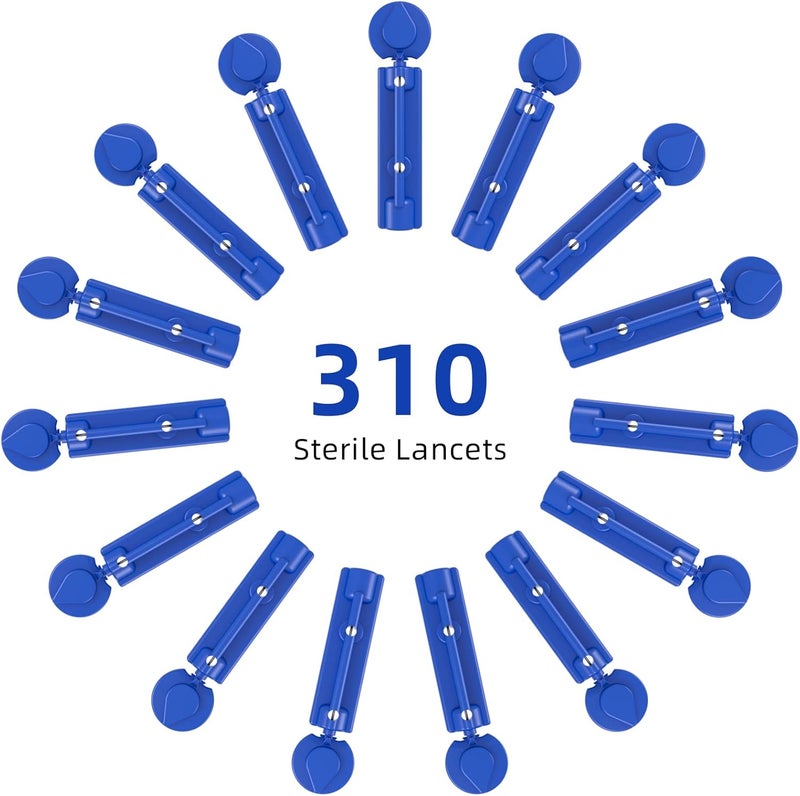 Metene Twist Top Lancets for Lancing Devices 310 Count 30 Gauge Lancets for Blood Sugar Test Diabetic Lancets Blue - Image 3