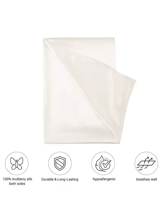 Natural Mulberry Silk Pillowcase Decorative Luxury 6A Bed Decorative Cushion Cover Solid Envelope Style Luxury Pure Pillow Case（white） - Image 4