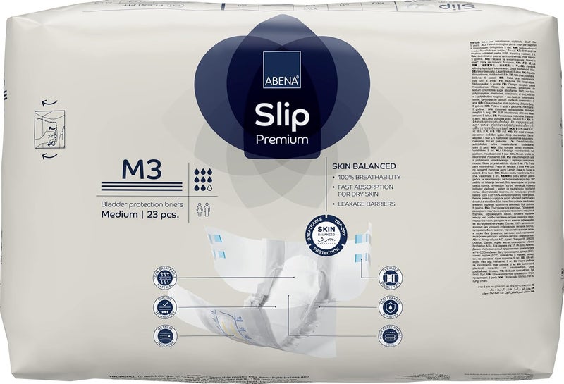 Abena Premium Adult Diapers Abena Slip Disposable Incontinence Briefs Heavy Absorbency Level 3 Medium 46 Count - Image 3