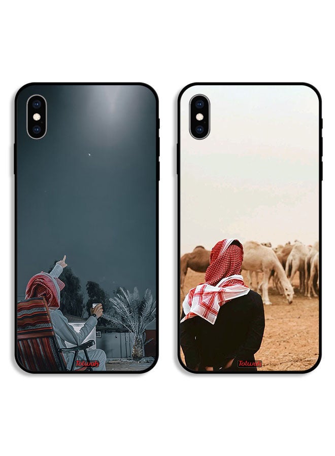 Tolwak Two Cases For Apple iPhone X Protective Covers Habibi Looking to Camel and Moon - Image 1