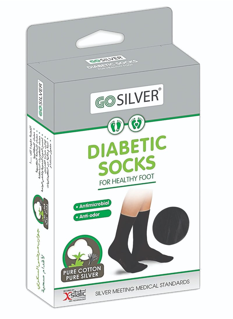 GO SILVER Diabetic Socks Black Size 35/38  - Image 1