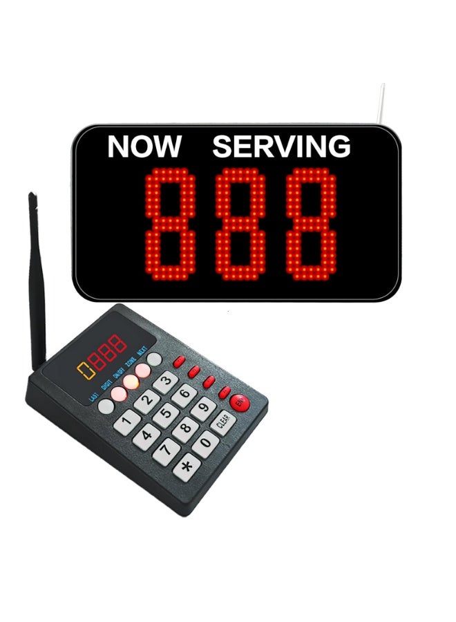 KOQICALL Take a Number System Queue Calling System Now Serving Queue Management System 3 Digit Waiting Number for Restaurant Hospital Medical Clinic Bank Counter Office (1 Keypad 1 Display) - Image 1