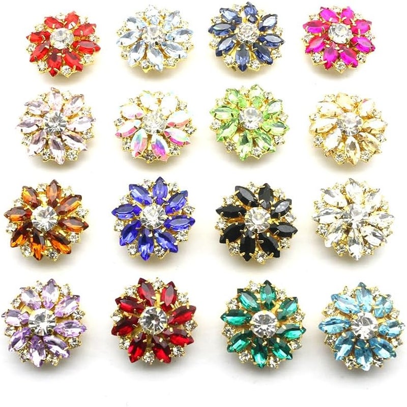 Rhinestone on Covers, on Covers for Women Blouses, Detachable Shirt on Clips ons Jewelry, Crystal Fancy ons for Clothing Decorative ons for Crafting, DIY (24PCS) Z1 - Image 2