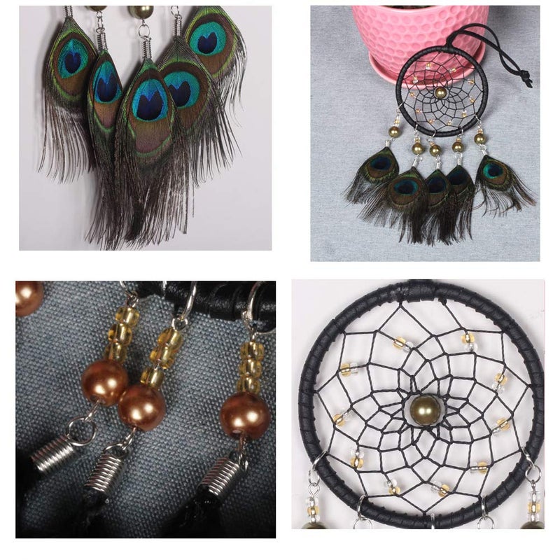 Malicosmile Car Dream Catcher, Handmade Dream Catchers Peacock Feather Dreamcatcher for Wall Hanging Home Decorations Car Charms - Image 4