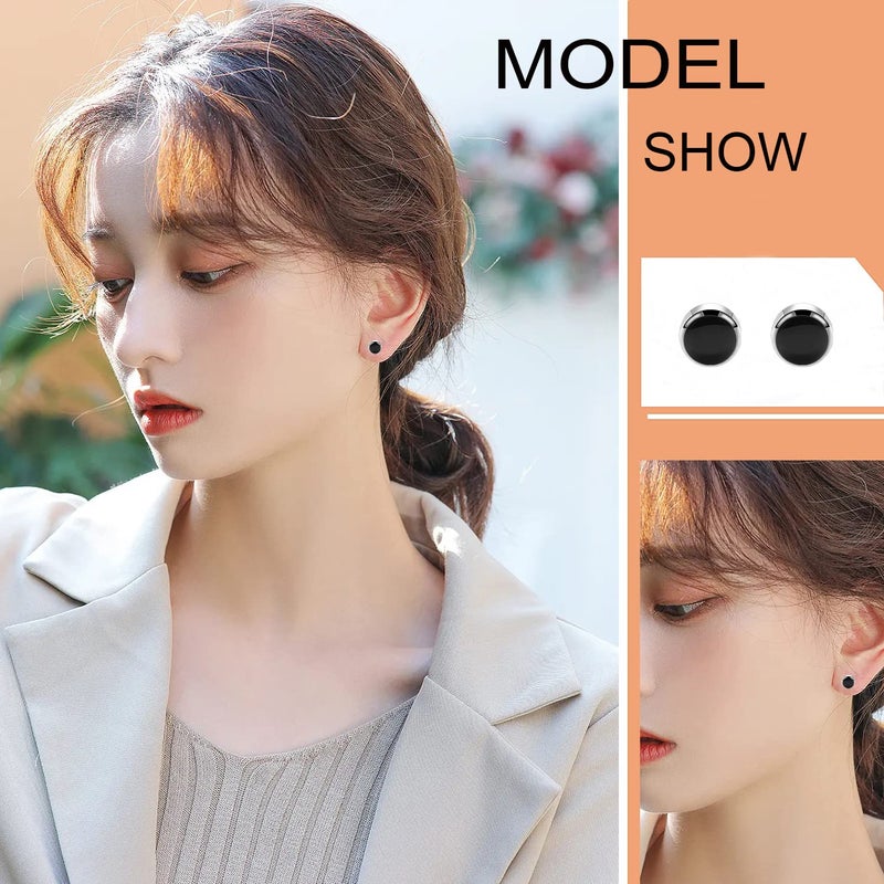 BLISI Women Earrings, Titanium Stud Earrings for Women Earrings 4mm Black Onyx Earrings Natural Stone Gemstones Hypoallergenic Earring No Nickel Earrings for Women Sensitive Ears Spring Easter Jewelry - Image 4