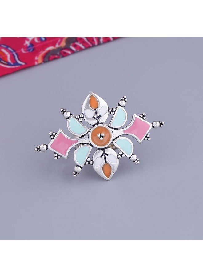 VOYLLA Bagh E Fiza Enamel Embellished Ring - Image 3