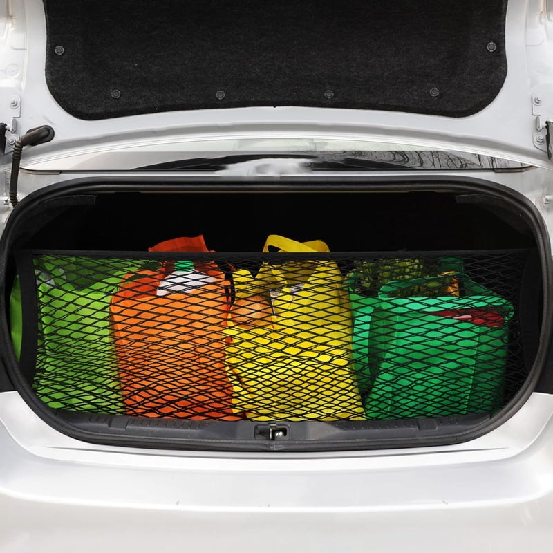 BESTOYARD Adjustable Trunk Mesh Cargo Net Heavy Duty Storage Organizer for SUV and Truck Hooks Universal Car Trunk Storage Solution for Luggage and Cargo - Image 4