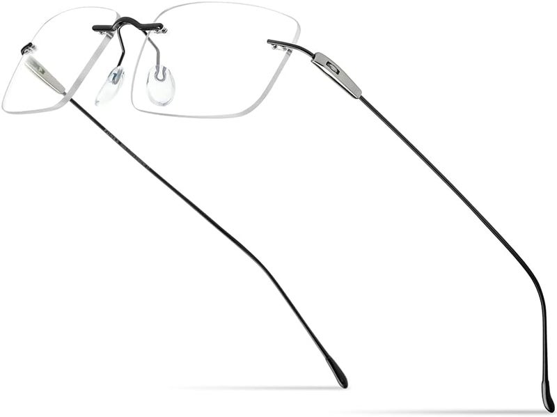 FONEX Titanium Glasses Frame,Rimless Frameless Optical Eyewear Eyeglasses for Men and Women F85634 - Image 1