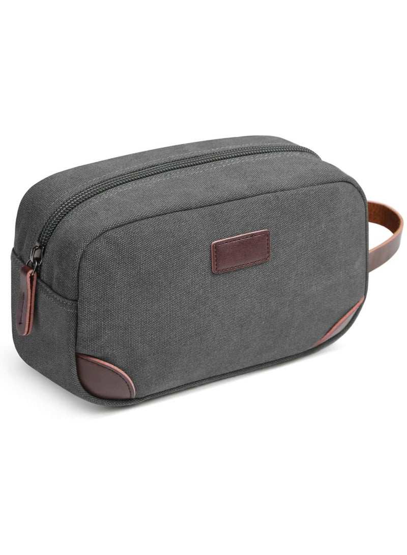 بريمو بلس حقيبة أدوات الزينة للسفر، مجموعة تنظيم السفر للرجال، مجموعة أدوات الحلاقة، حقيبة الحمام، حقيبة تنظيم أدوات الزينة القماشية، منظم مستحضرات التجميل من القماش للمكياج والشامبو، بمقبض - Image 1