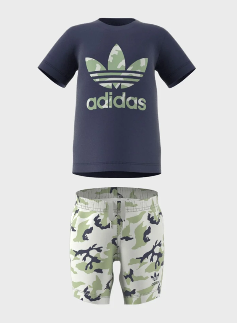 adidas Originals Infant Camo Shorts And T-Shirt Set