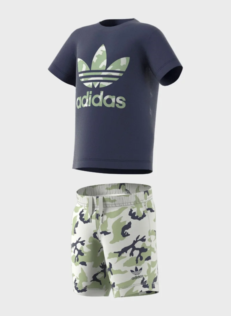 adidas Originals Infant Camo Shorts And T-Shirt Set