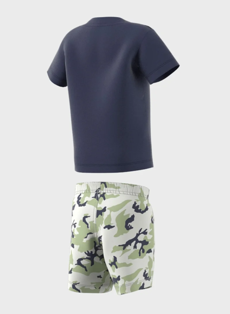 adidas Originals Infant Camo Shorts And T-Shirt Set