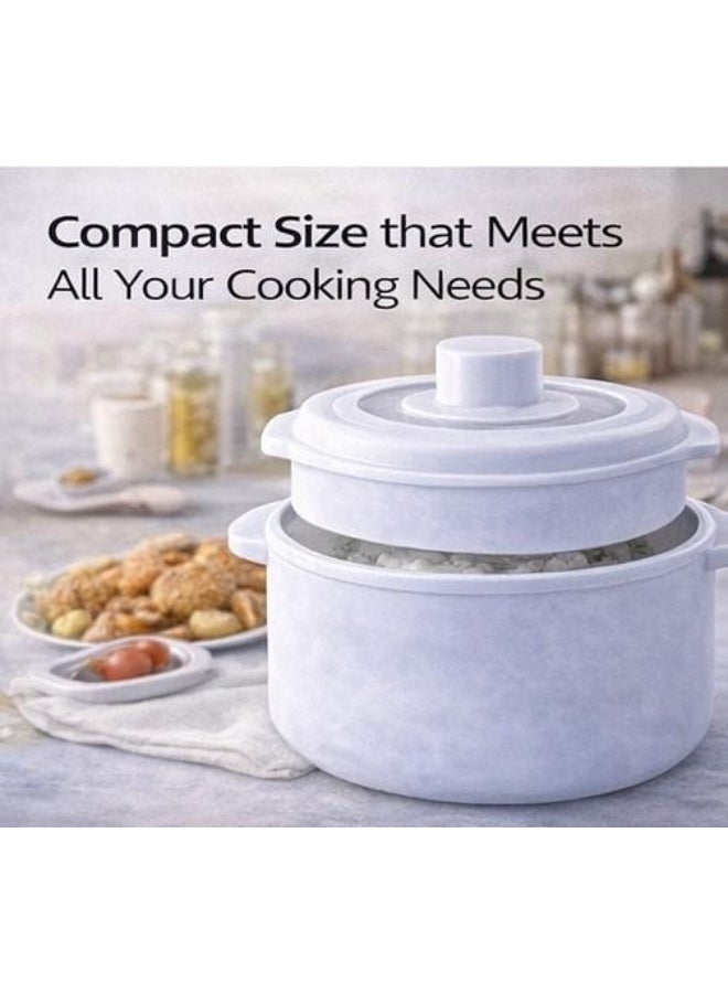 Denx 2 in 1 Mini Electric Cooker 700W Rice Cooker Steamer 2L Non Stick Ceramic Pot Portable Multi Cooker Compact Kitchen Appliance for Rice Soup Noodles Steaming Food Home Use DX1769 - Image 2
