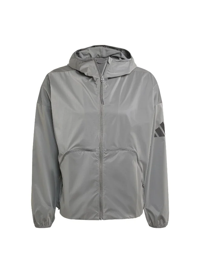 adidas Adidas City Tech Metallic Holiday Windbreaker M Grey Not Sports Specific Jackets For Men