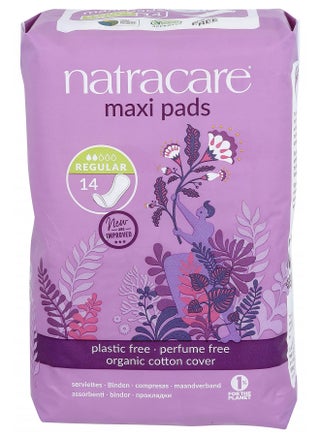 Natracare Natural Traditional Style Maxi Pads, Regular, Individually Wrapped, Without Wings in Plant-Based Bag (1 Pack, 14 Pads Total) - pzsku/Z88E91E7D82B543F341FFZ/45/_/1728156838/ffdd1533-0716-4b00-aec6-b058ef5ace58