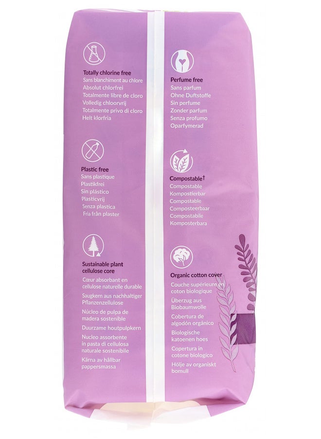 Natracare Natural Traditional Style Maxi Pads, Regular, Individually Wrapped, Without Wings in Plant-Based Bag (1 Pack, 14 Pads Total)