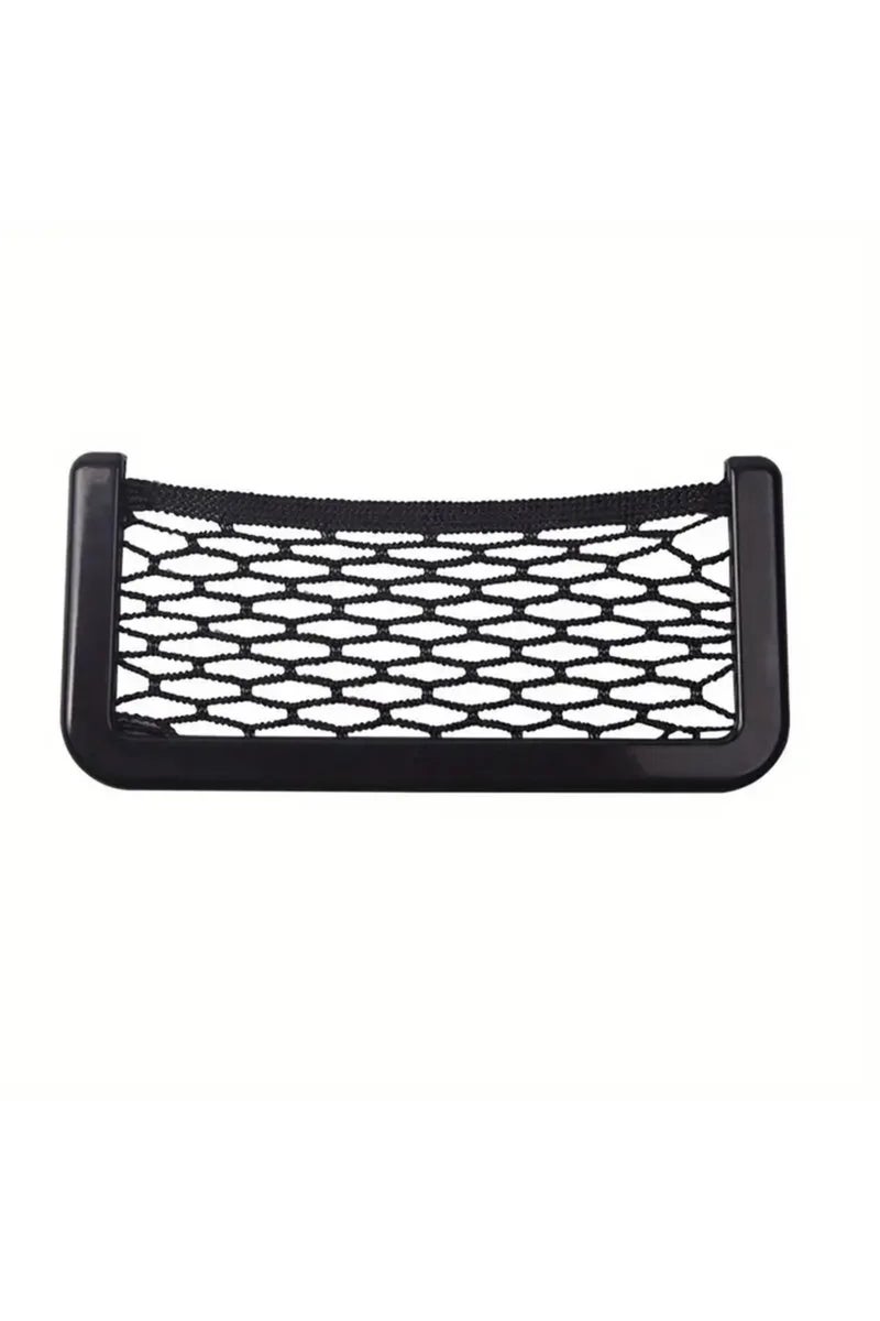 black 15x8cm 1pcsCar Organizer Storage Bag Auto Paste Net Pocket Phone Holder Car Accessories 20*8CM