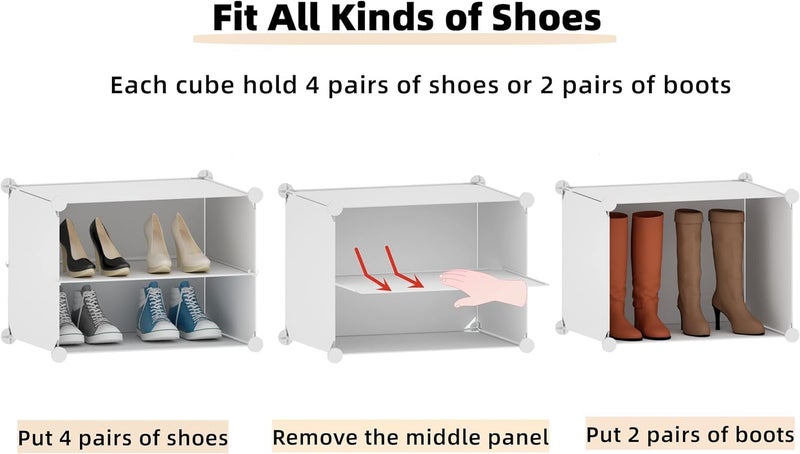 HOMICKER Shoe Storage,24 Pairs Rack Organizer for Closet Cabinet with Door Shelves Closet,Entryway,Hallway,Bedroom - Image 4