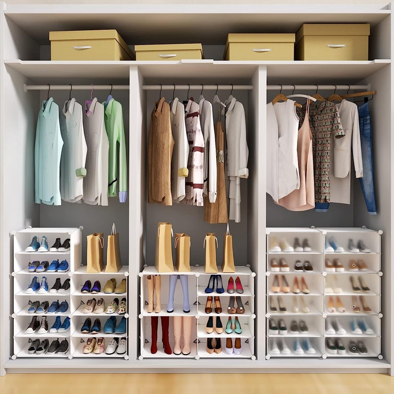 HOMICKER Shoe Storage,24 Pairs Rack Organizer for Closet Cabinet with Door Shelves Closet,Entryway,Hallway,Bedroom - Image 3
