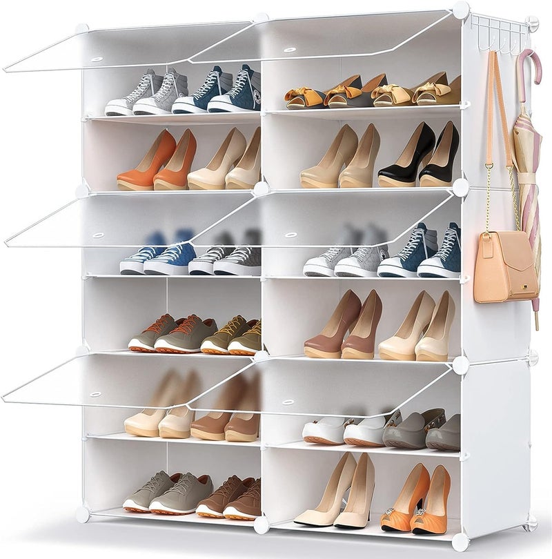 HOMICKER Shoe Storage,24 Pairs Rack Organizer for Closet Cabinet with Door Shelves Closet,Entryway,Hallway,Bedroom - Image 1