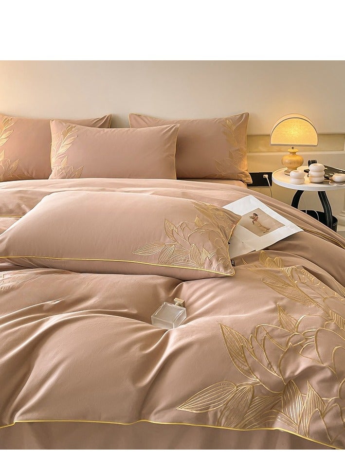 Bed Sheet Style —  French High-End  Pure Cotton Embroidered Bedding Four Piece Set  - Image 1
