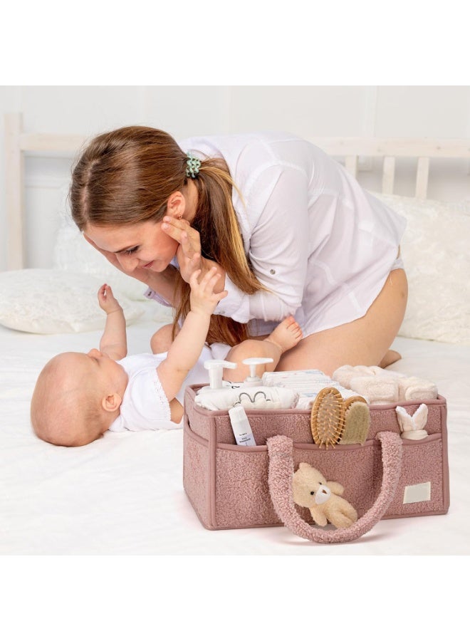 YOUWE7 Baby Diaper Caddy Organizer for Changing Table, Baby Storage Basket for Diapers and Wipes, Gift for Baby Shower, Portable Diaper Storage, Gift for Baby Shower, Newborn Essentials - Image 3