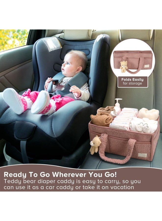 YOUWE7 Baby Diaper Caddy Organizer for Changing Table, Baby Storage Basket for Diapers and Wipes, Gift for Baby Shower, Portable Diaper Storage, Gift for Baby Shower, Newborn Essentials - Image 4