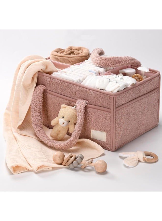 YOUWE7 Baby Diaper Caddy Organizer for Changing Table, Baby Storage Basket for Diapers and Wipes, Gift for Baby Shower, Portable Diaper Storage, Gift for Baby Shower, Newborn Essentials - Image 5