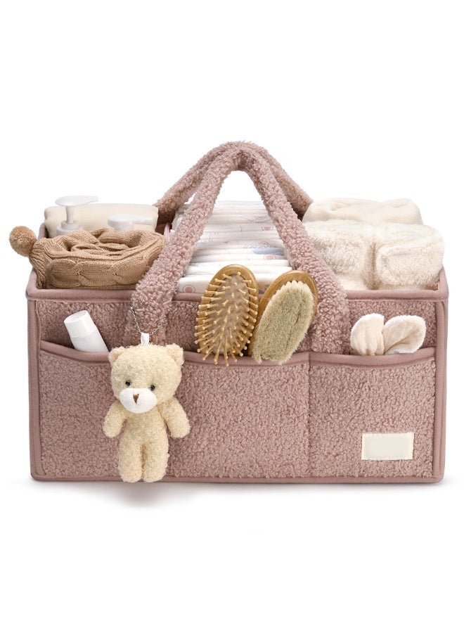 YOUWE7 Baby Diaper Caddy Organizer for Changing Table, Baby Storage Basket for Diapers and Wipes, Gift for Baby Shower, Portable Diaper Storage, Gift for Baby Shower, Newborn Essentials - Image 1