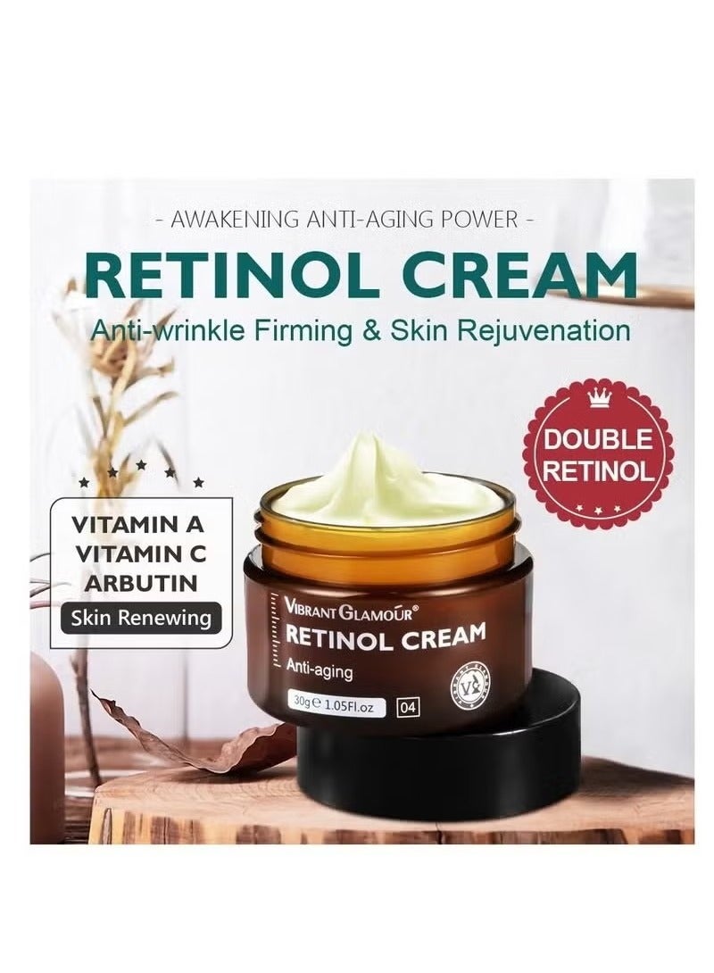 Vibrant Glamour Retinol Skin Moisturizing Whitening Cream ,Anti-Wrinkle, Anti-Aging,Brightening and Lightening,Pores Repair Lighten Sensitive Area Dark Spots Hyaluronic Acid Active Retinol Added 30g - Image 2