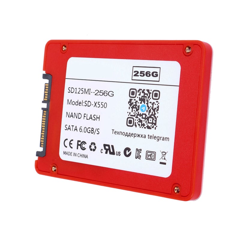 2.5 بوصة محرك أقراص صلب داخلي: سرعة قراءة وكتابة 550 ميجابايت/ثانية، فلاش 3D NAND - تشغيل سريع، بنية ABS فاخرة عالية كفاءة الطاقة، اللون الأحمر للأجهزة المكتبية والحواسيب المحمولة والأجهزة المتكاملة - Image 5