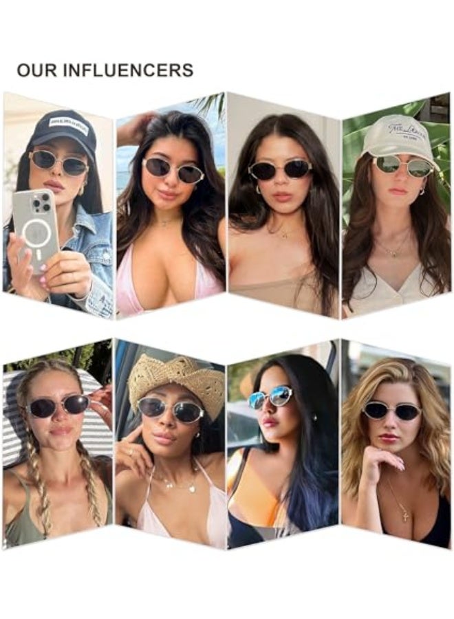 Sojos Retro Oval Sunglasses for Women Trendy Classic Shades UV400 Protection SJ1256 - Image 3