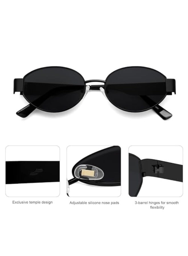 Sojos Retro Oval Sunglasses for Women Trendy Classic Shades UV400 Protection SJ1256 - Image 5