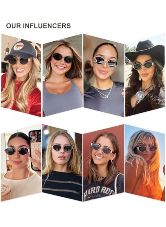 Sojos Retro Oval Sunglasses for Women Trendy Classic Shades UV400 Protection SJ1256 - Image 2