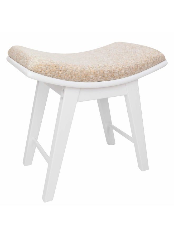 URFORESTIC Vanity Stool, Modern Makeup Dressing Stool with Concave Seat Surface,Capacity 300lb, Easy Assembly (White) - Image 1