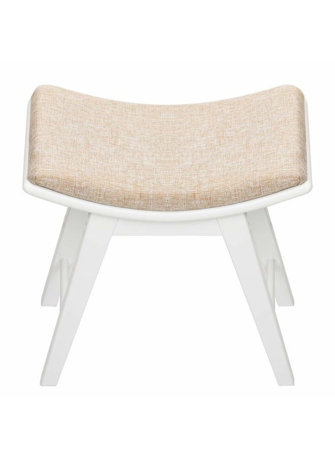 URFORESTIC Vanity Stool, Modern Makeup Dressing Stool with Concave Seat Surface,Capacity 300lb, Easy Assembly (White) - Image 2