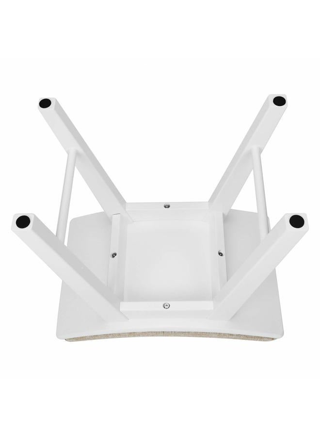 URFORESTIC Vanity Stool, Modern Makeup Dressing Stool with Concave Seat Surface,Capacity 300lb, Easy Assembly (White) - Image 4