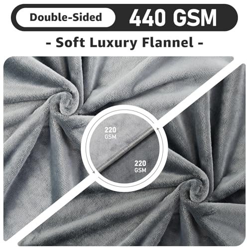 LOOBANI Waterproof Blanket for Bed: Reversible Soft Flannel Twin Bed Blanket 60" x 80", Leakproof Throw Spill-Proof Dog Pet Blanket for Couch Cover, Movie Time, Camping, Travel, Grey - Image 4