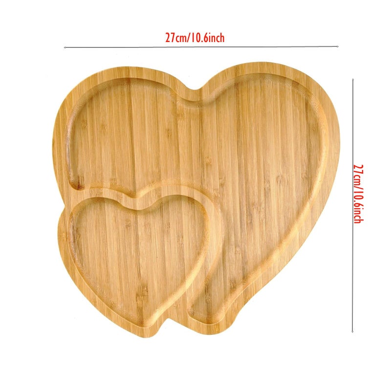BinaryABC Heart Shaped Charcuterie Board Wood Serving Platters and Trays Side Dish Serving Trays,Mother Day Table Decorations Supplies - Image 4