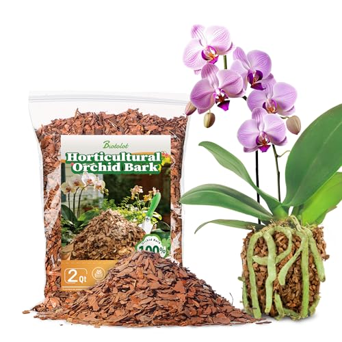 Biotolot 2qt Orchid Bark Horticultural Grade- Natural Mulch for Potted Plants, Root Development of Orchid Plants and Garden Soil Amendment Mix - Image 1