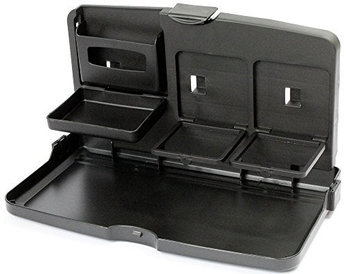Eurow Car Backseat Travel Tray with Dual Cup Holders Snack and Meal Storage Phone Slot Hooks EasyClean Surface Fits Most Vehicles Installs in Seconds Ideal for Kids and Road Trips - Image 1