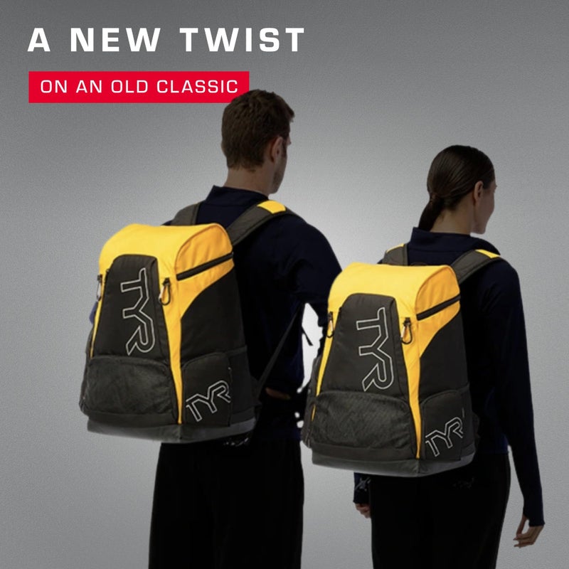 TYR Alliance Backpack, 45L Capacity, Wet and Dry Compartments, Team Colors, Black/Black, 45 Liter - Image 5