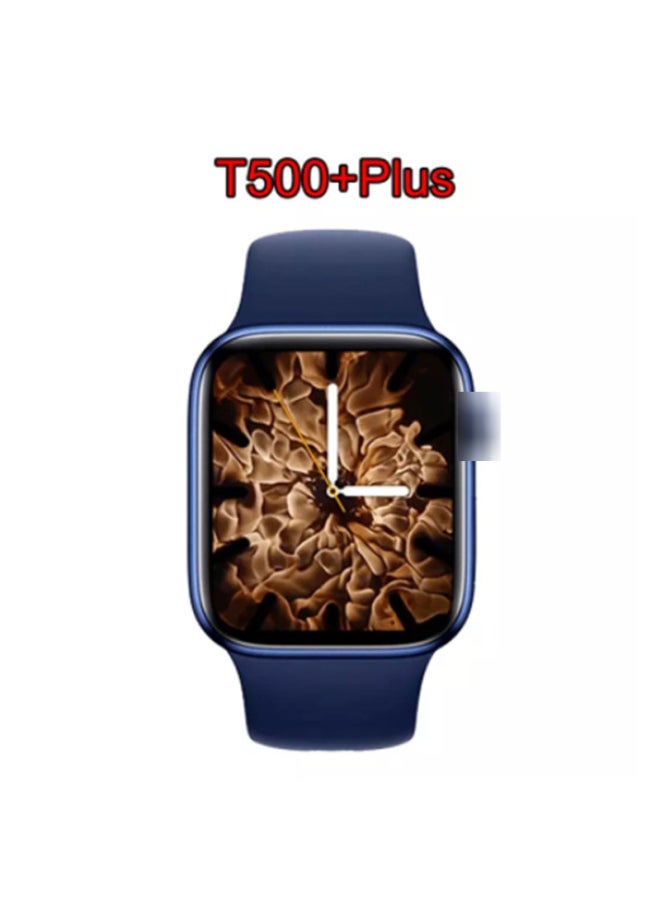 T500 + Plus Bluetooth Smart Bracelet Exercise Blood Pressure Information Reminder Heart Rate Health Monitoring Watch-Color:Blue