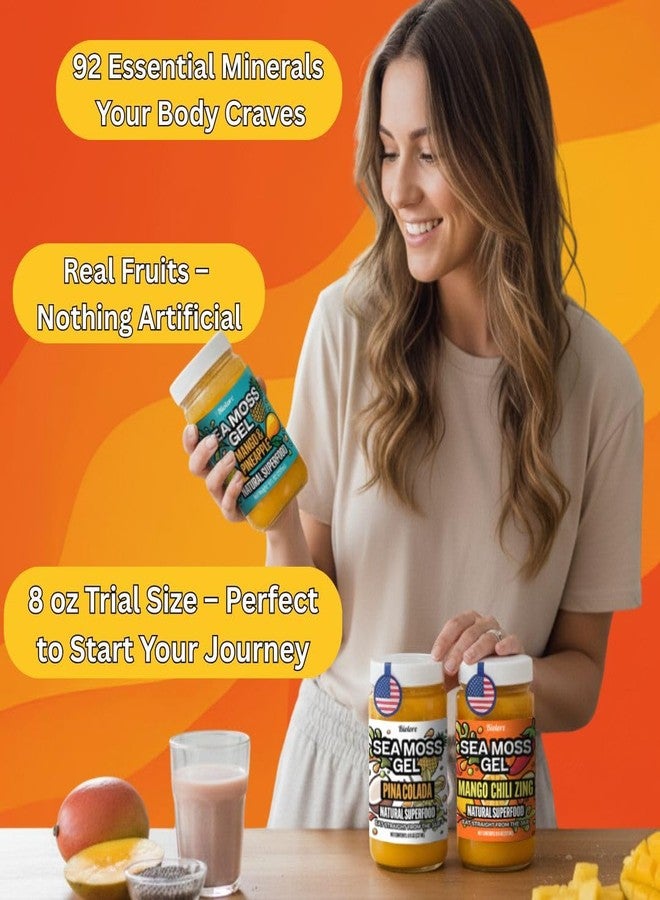 Biolore Sea Moss Gel Variety Pack - Total 24oz - Flavored Superfood with Natural Electrolytes - Mango-Pineapple, Pina Colada, Mango Chili - Wildcrafted Mango Jam Sea Moss - Minerals, Vegan, Made in USA - Image 5