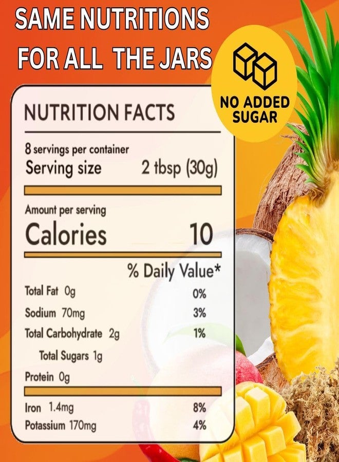 Biolore Sea Moss Gel Variety Pack - Total 24oz - Flavored Superfood with Natural Electrolytes - Mango-Pineapple, Pina Colada, Mango Chili - Wildcrafted Mango Jam Sea Moss - Minerals, Vegan, Made in USA - Image 3