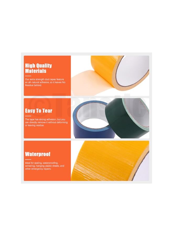 PROMASS promass 6Pcs Colored Duct Tape, 2 Inch x 11 Yards Colored Tape Rolls, Heavy Duty Duct Tape Rainbow Adhesive Tape Waterproof and Tear by Hand for Home School DIY Art  - Image 3