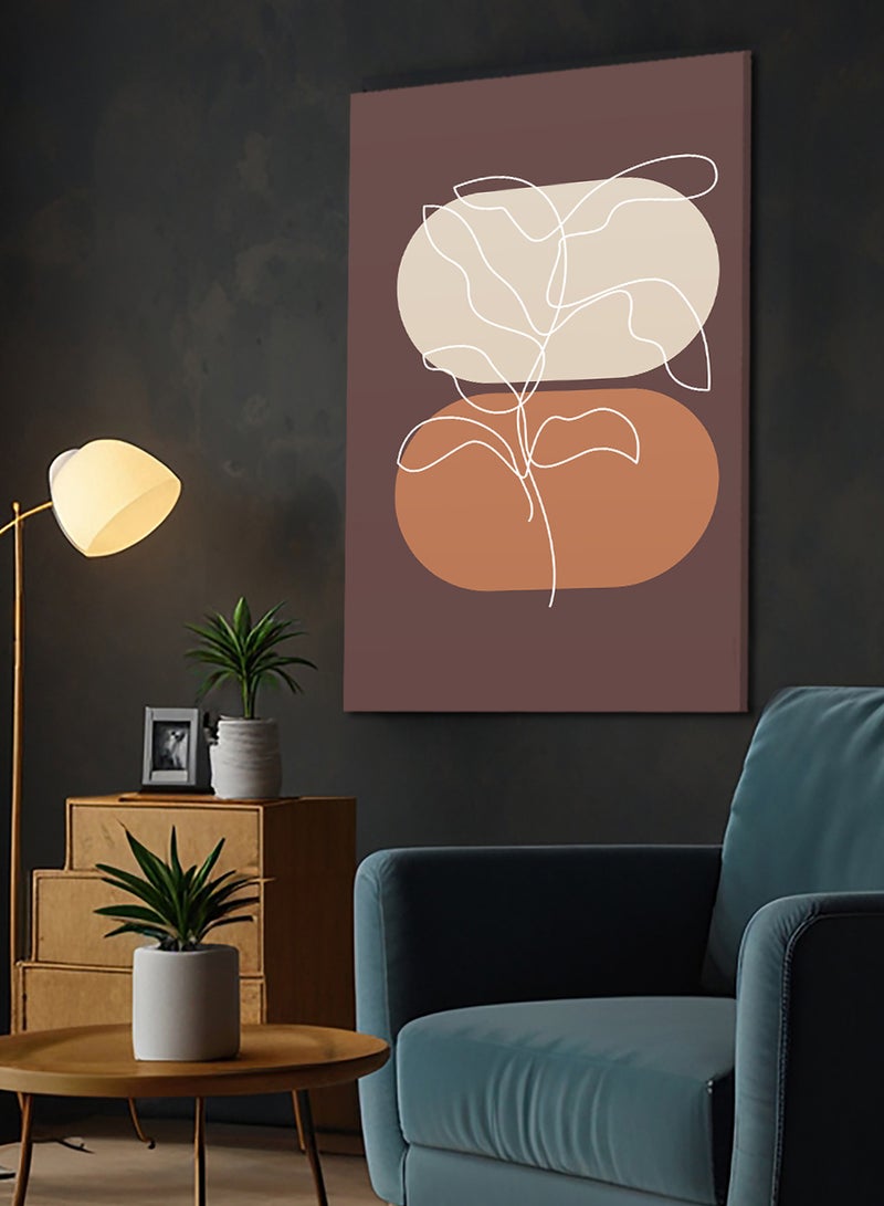 لوحة كانفاس على إطار خشبي بتصميم نمط من النبات - Image 1