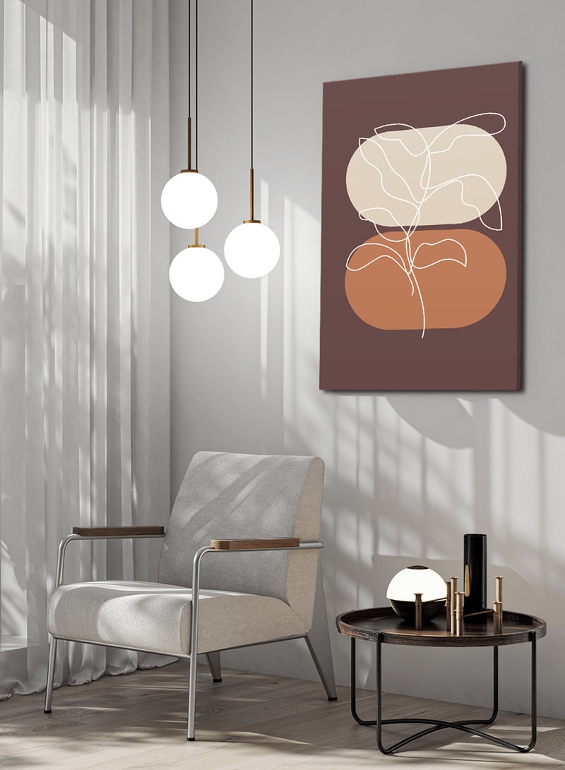 لوحة كانفاس على إطار خشبي بتصميم نمط من النبات - Image 2