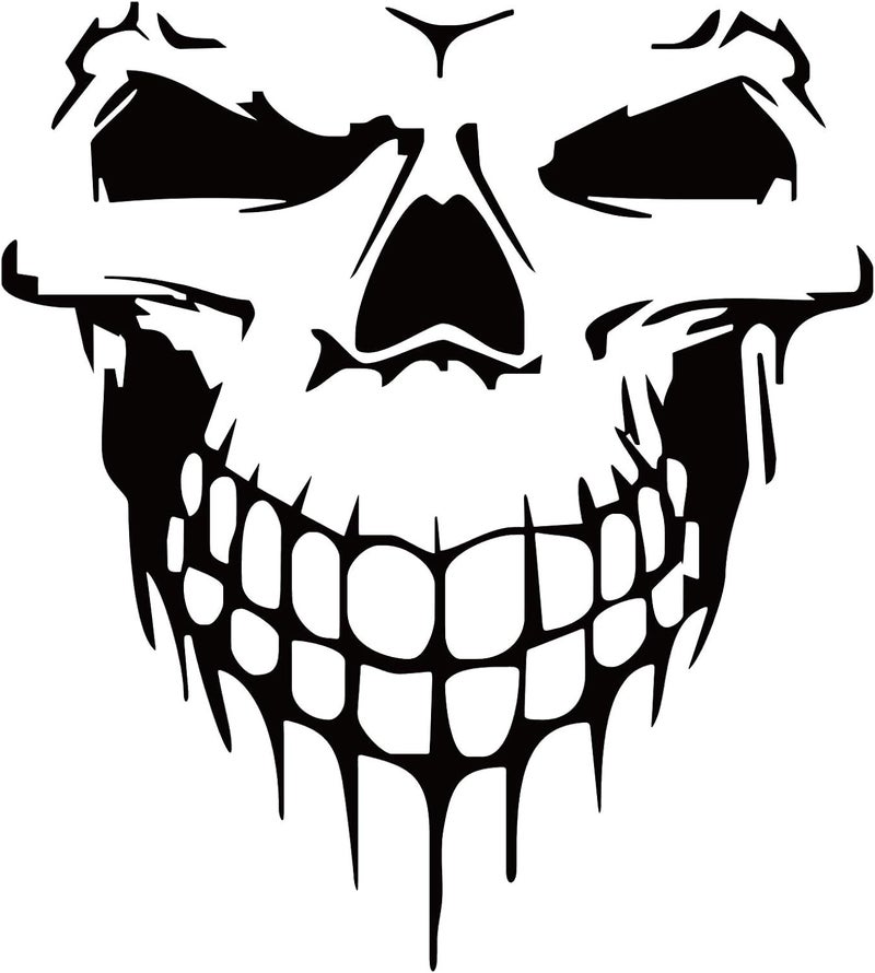 HungMieh Skull Stickers and Decals for Car Windows, Doors and Trucks, 3D Skull Decals for Car Styling, Laser Bumper Stickers, Gloss Black, 6.97" - Image 3