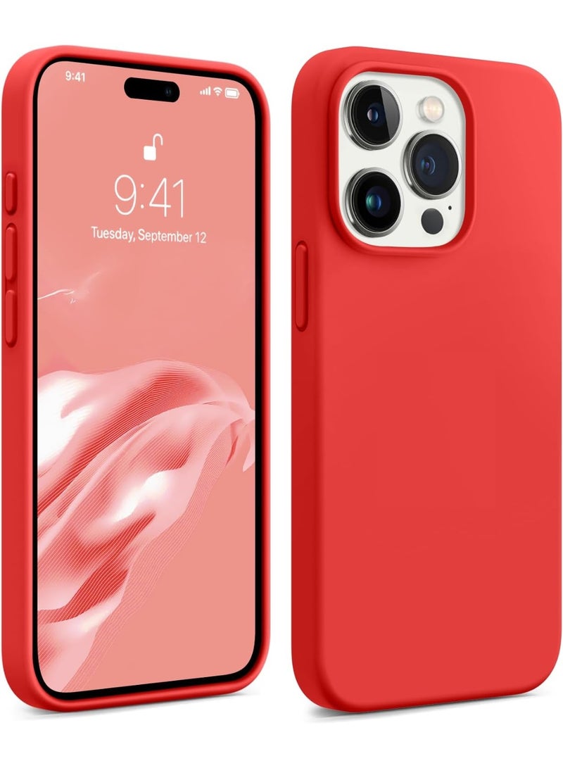 غطاء حماية كامل الجسم من السيليكون السائل الناعم الملمس لهاتف iPhone 15 Pro مع بطانة من الألياف الدقيقة لهاتف iPhone 15 Pro مقاس 6.1 بوصة - Image 1